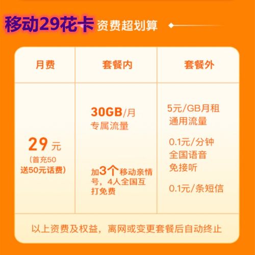 移动花卡可以转哪些套餐?