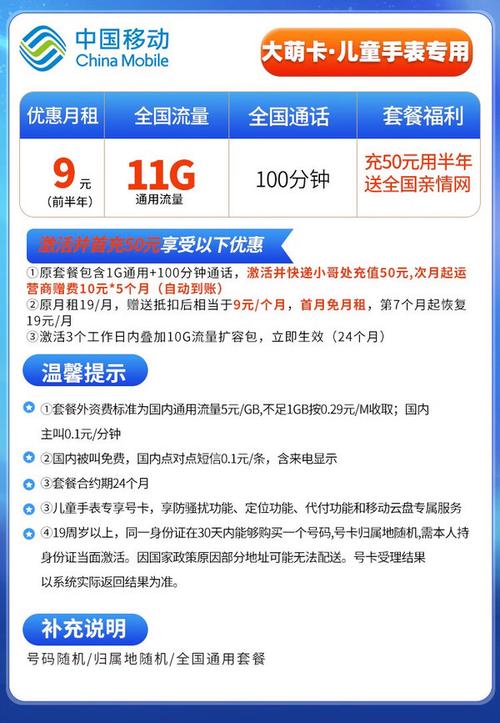 移动萌卡套餐有哪些内容?