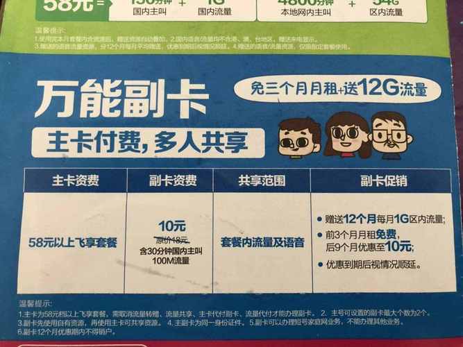 移动带副卡的有哪些套餐?
