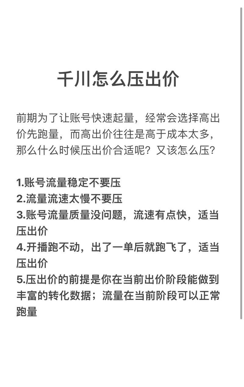 千川稳投成交怎么出价?
