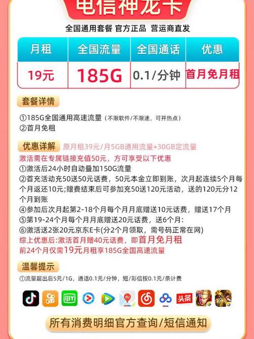 移动19块王卡套餐有哪些app？