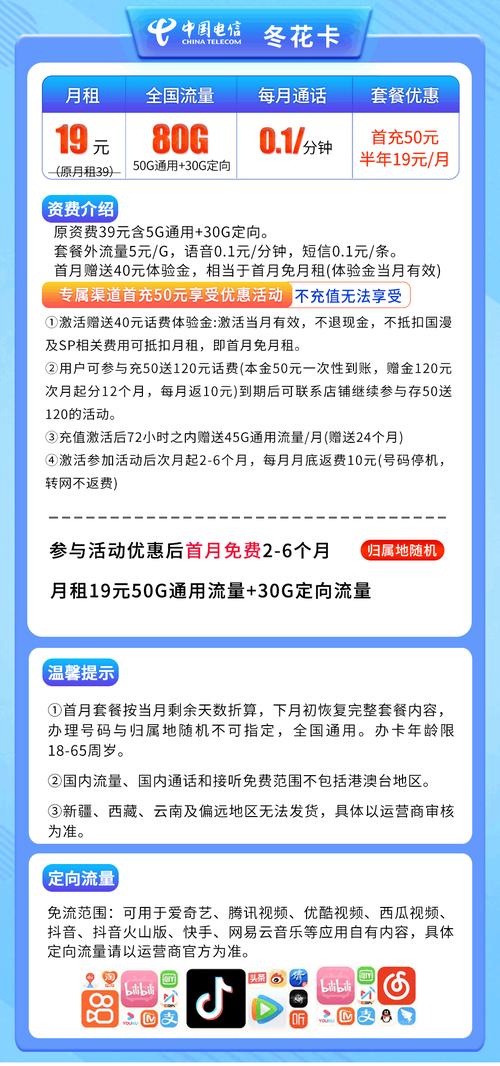 电信安心卡多久套餐一次？