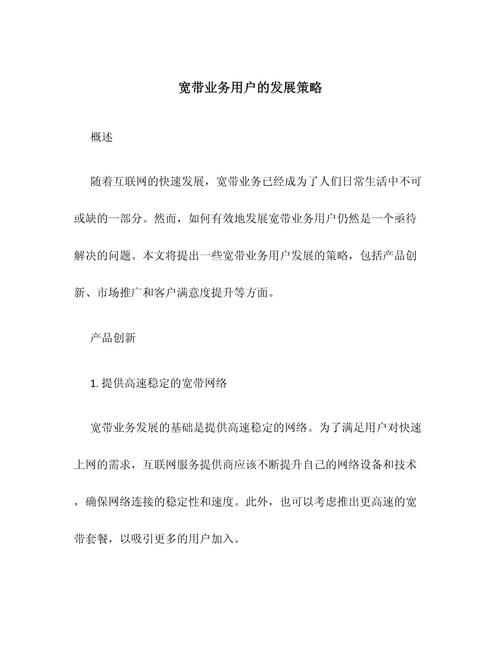 如何做好宽带业务发展?