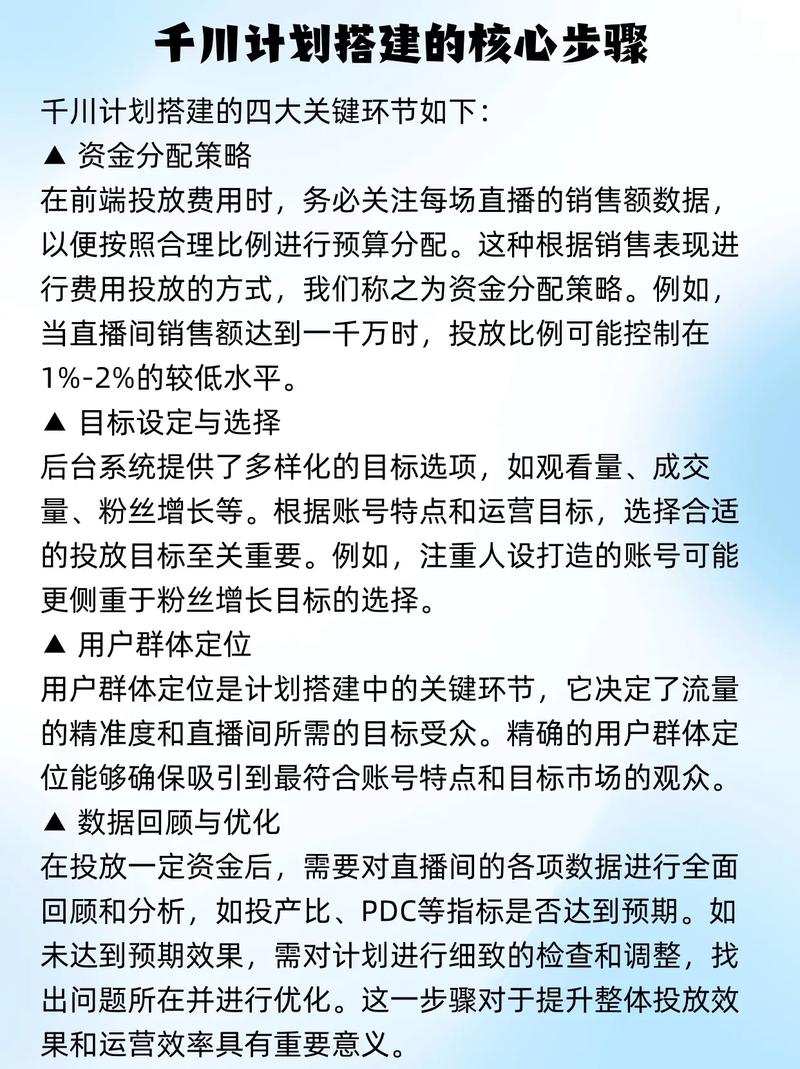 如何正确搭建千川放心投？