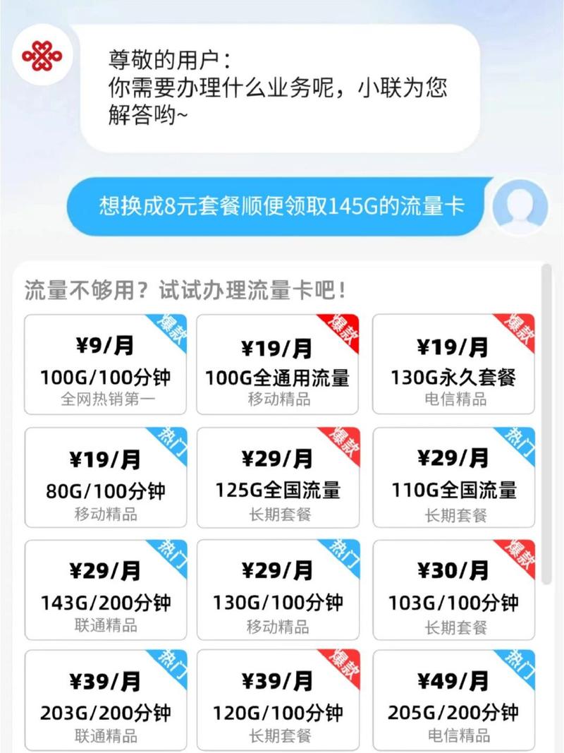 椒江联通卡套餐多少钱?