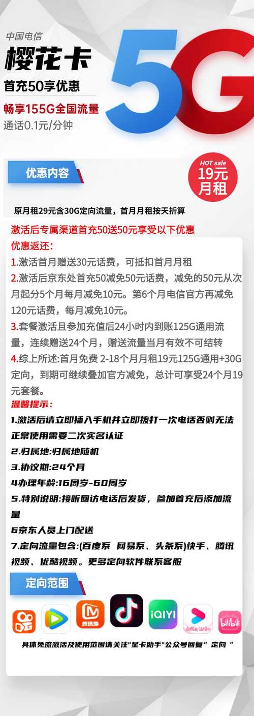 樱花卡电信套餐怎么样?