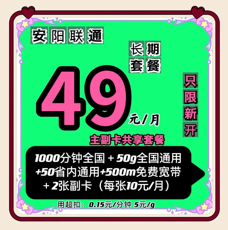 安阳联通卡新套餐价格多少?