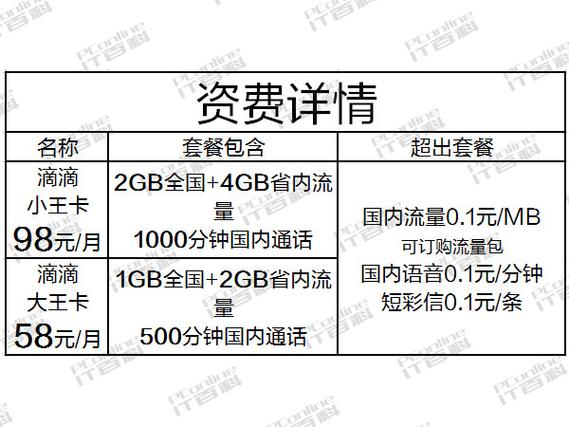 滴滴王卡套餐推荐哪个？