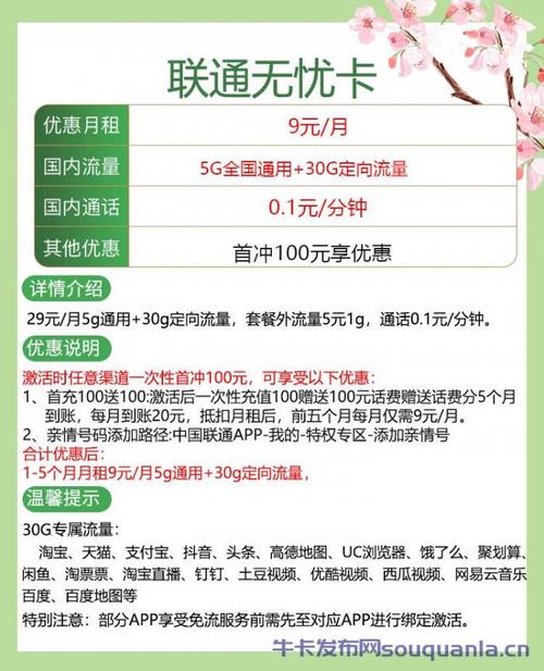 联通卡转9元套餐多少钱?