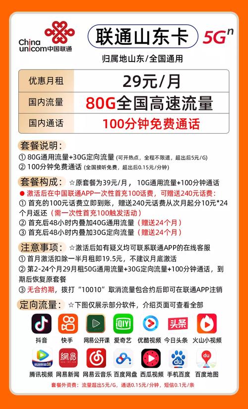 山东联通卡办理宽带需要多少的套餐费用？