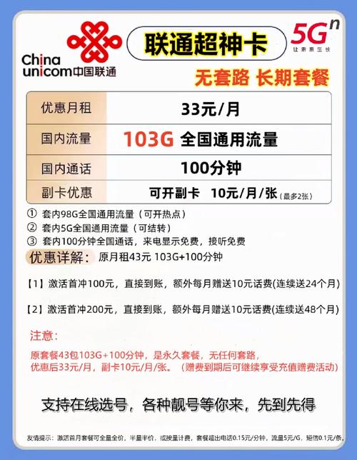 联通卡副卡有哪些套餐可选？