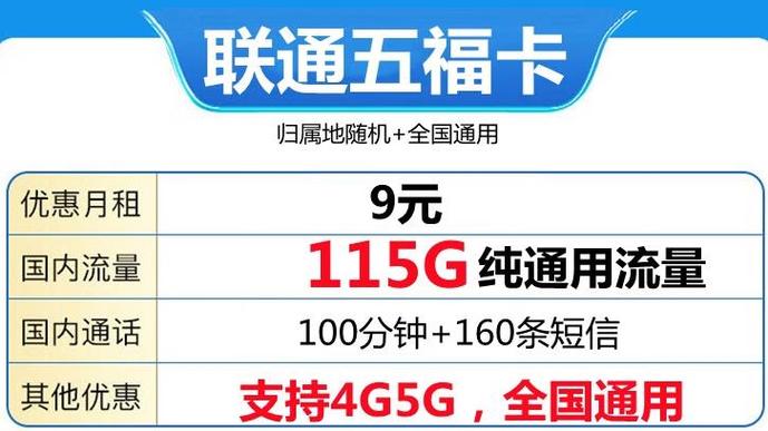 联通卡有哪些9元套餐?