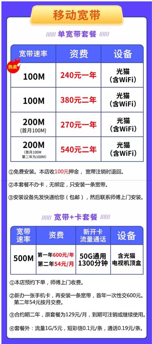 如何办理移动宽带套餐？