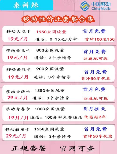 移动哪个卡套餐便宜实惠?