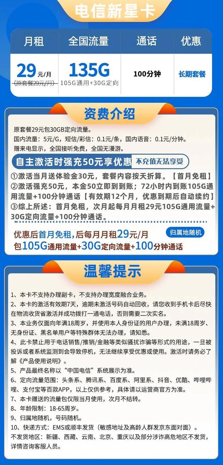 中国电信卡29元套餐怎么样啊?