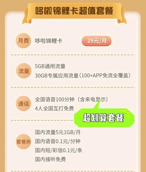 移动锦鲤套餐中哪个卡最值得推荐？
