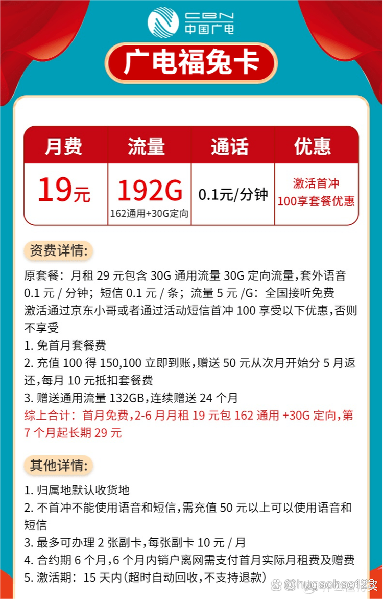 福兔卡广电套餐怎么样啊?