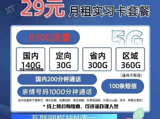 安徽5g无限纯流量卡有哪些套餐?