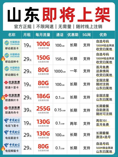 山东5g移动纯流量卡有哪些套餐？