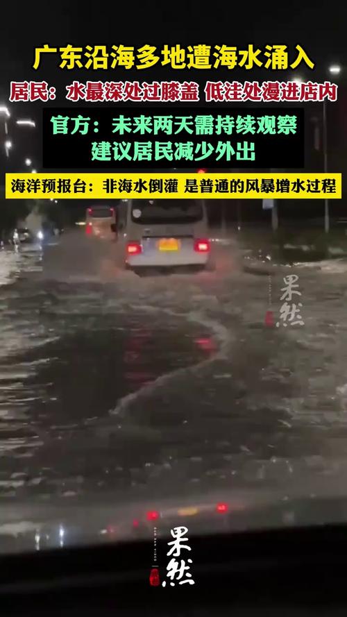 海啸抵达夏威夷 城镇街道被淹没