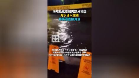 海啸抵达夏威夷 城镇街道被淹没