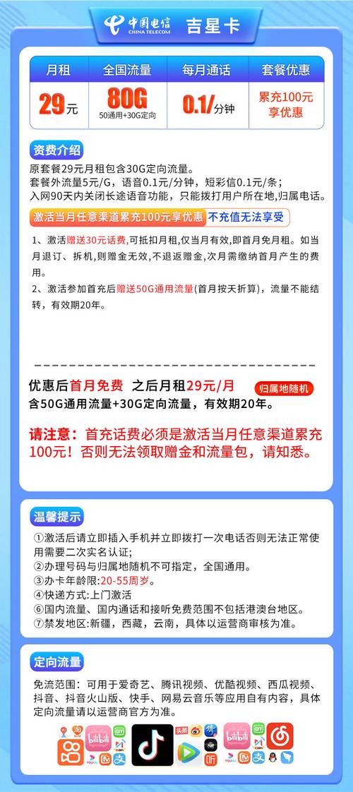 电信星吉卡卡套餐怎么样？值得办理吗？