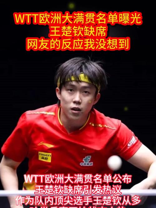 王楚钦缺席WTT欧洲大满贯瑞典站