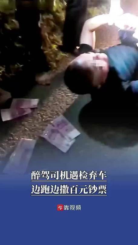 醉驾司机边跑边撒钱，现场疯狂举动引发关注