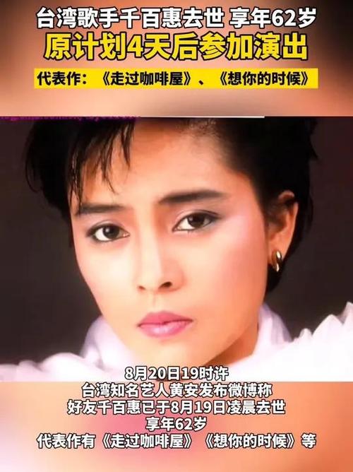 62岁千百惠因病去世 上个月刚抱孙子