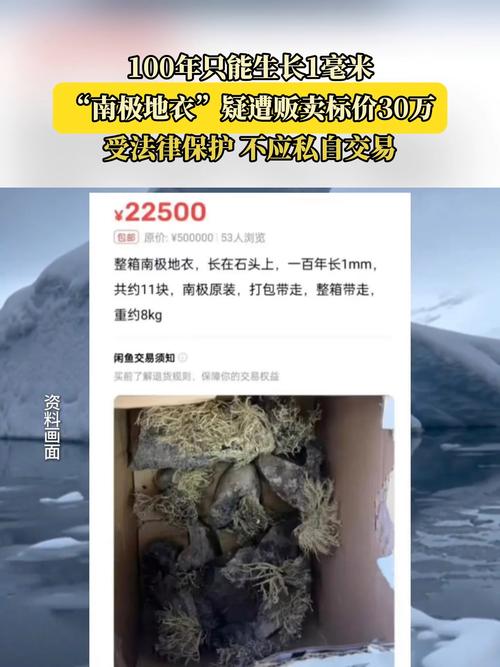 二手平台售卖南极地衣 1百年长1毫米