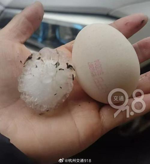 近40℃高温的杭州突降冰雹