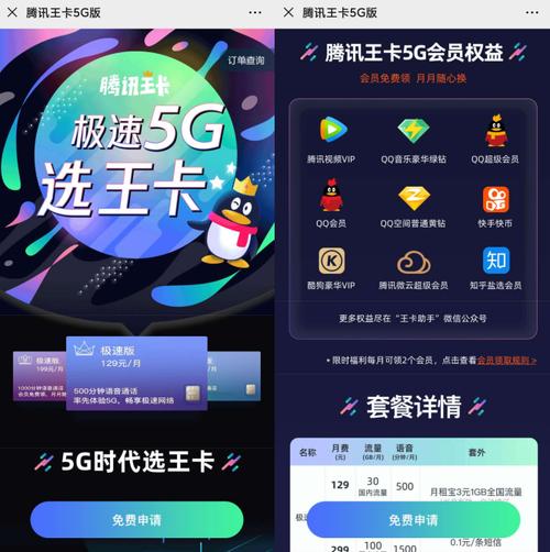 腾讯王卡5g套餐哪些免流量?