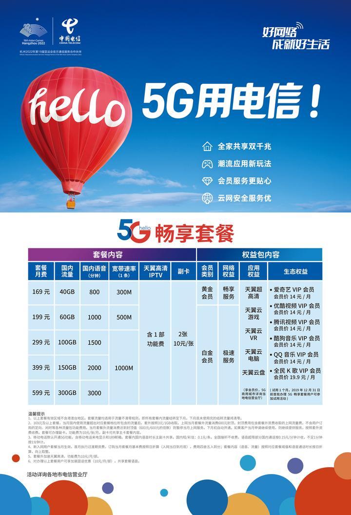 电信卡5G手机的有哪些套餐？