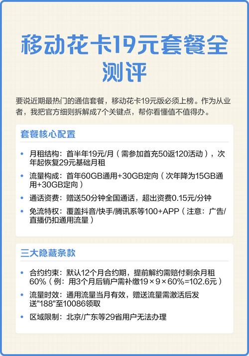 移动花卡19套餐真的划算吗？流量和通话够用吗？