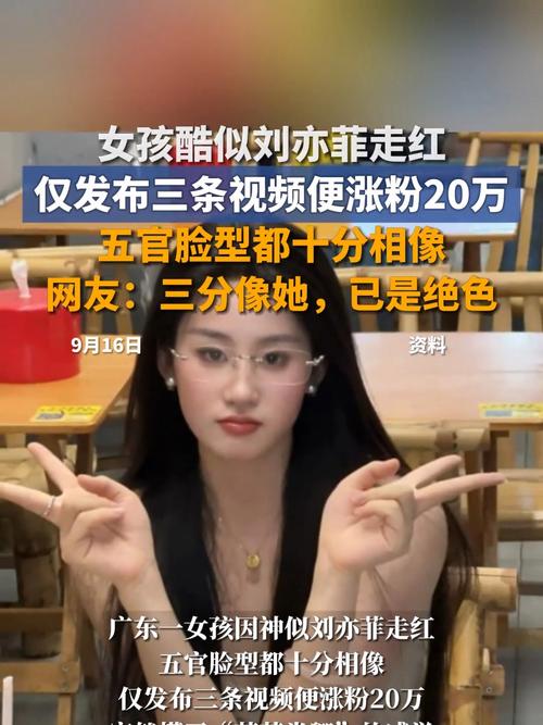 女孩神似刘亦菲，短视频引热议涨粉20万