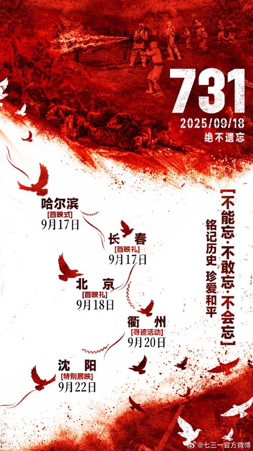 电影《731》单日票房破3亿