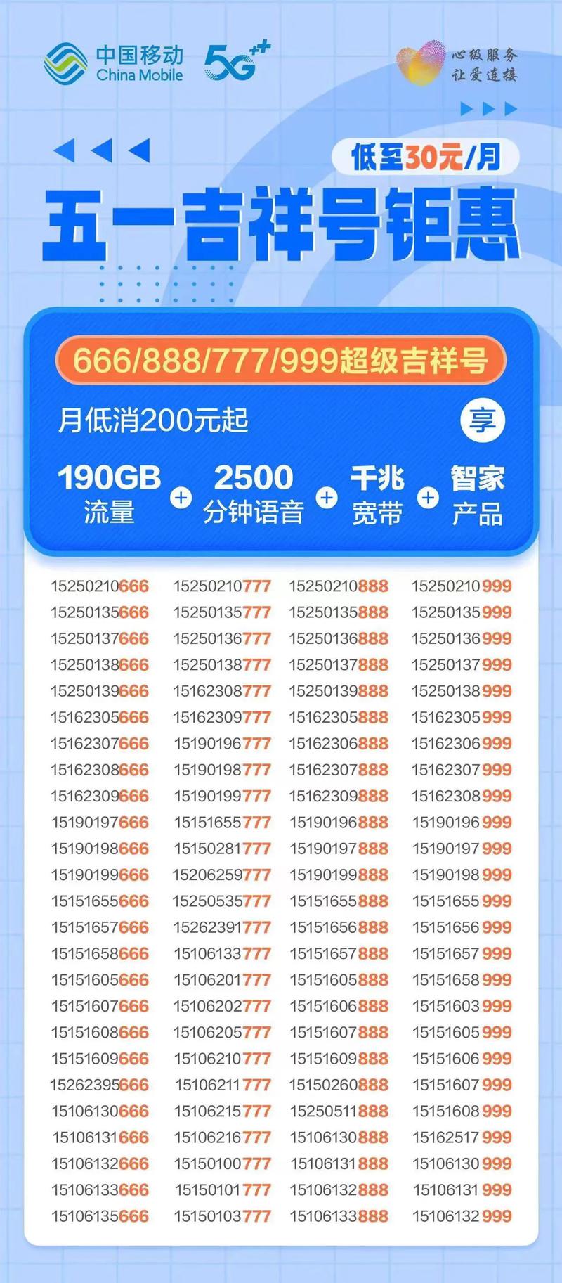 手机免费流量靓号有哪些？
