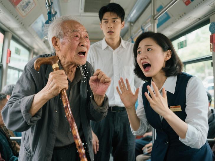 台湾老人强行要年轻人让座被其踹懵