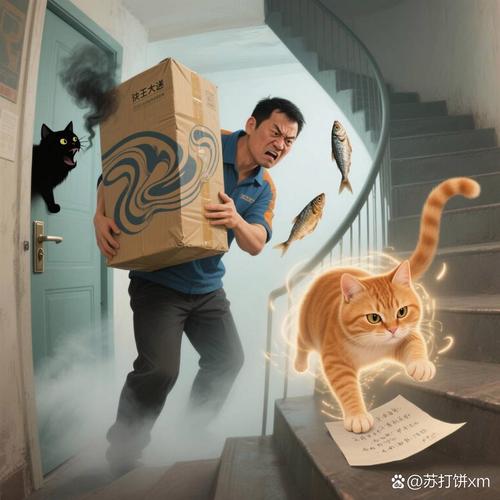 男子将猫放入快递柜后离去