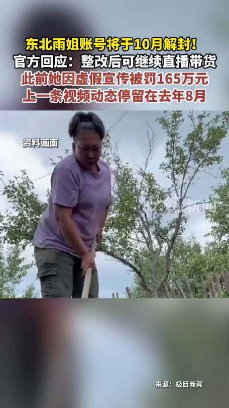 东北雨姐账号禁言将解封?多方回应