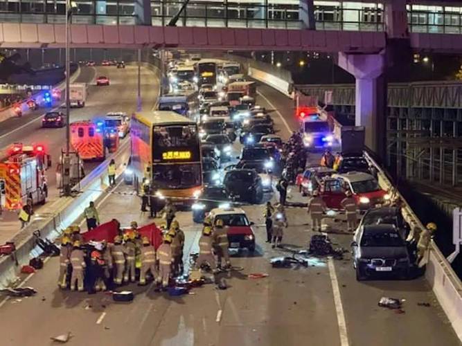 香港交通事故造成一死三伤