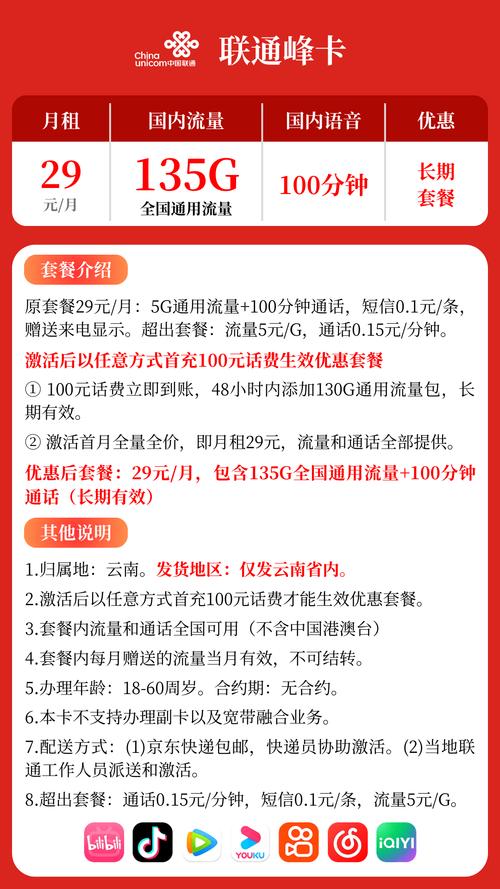 联通卡套餐表怎么看的?