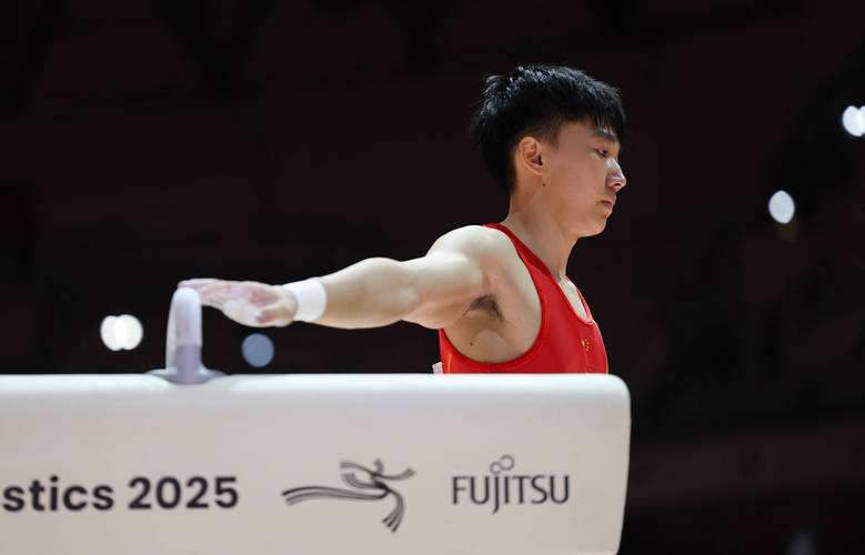 洪延明勇夺体操世锦赛男子鞍马金牌