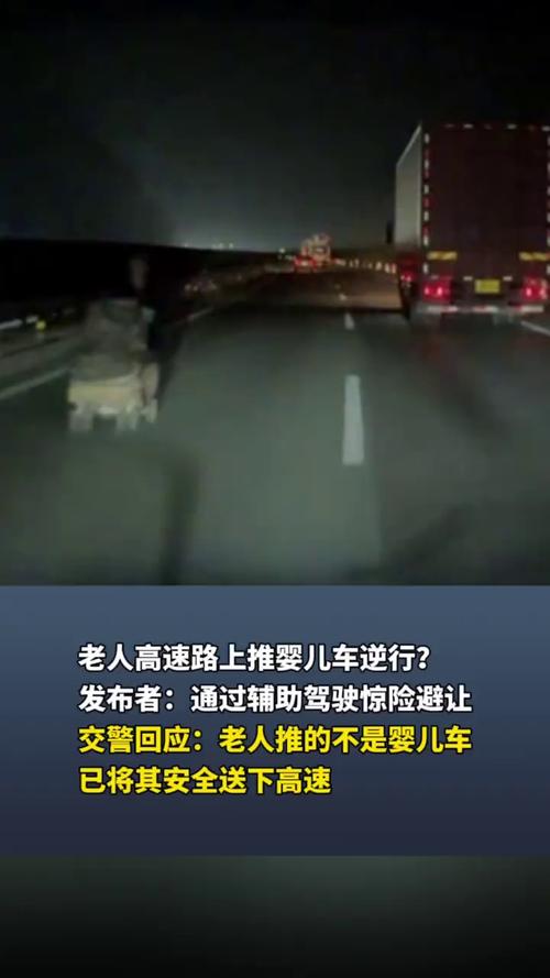 老人高速逆行还疑推婴儿车?交警回应