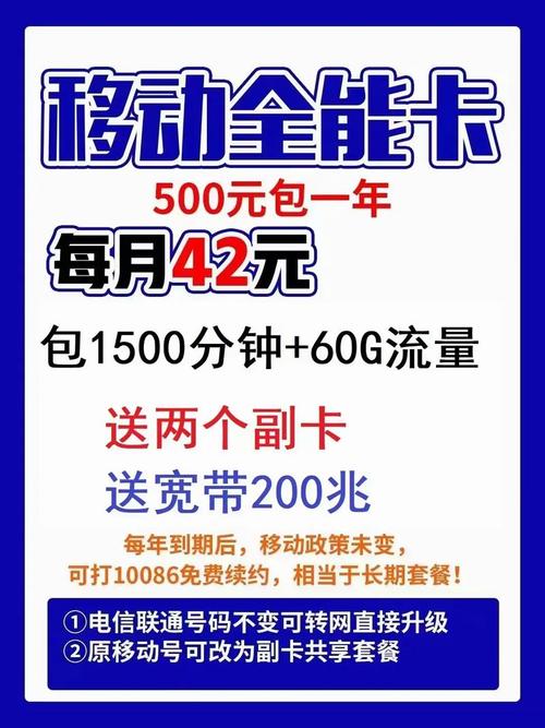 中国移动副卡有哪些套餐？