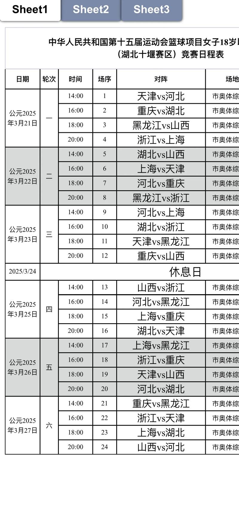 别错过!十五运会金牌赛程来了