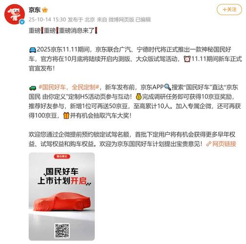 京东首辆车型定价揭晓，4.99万元起
