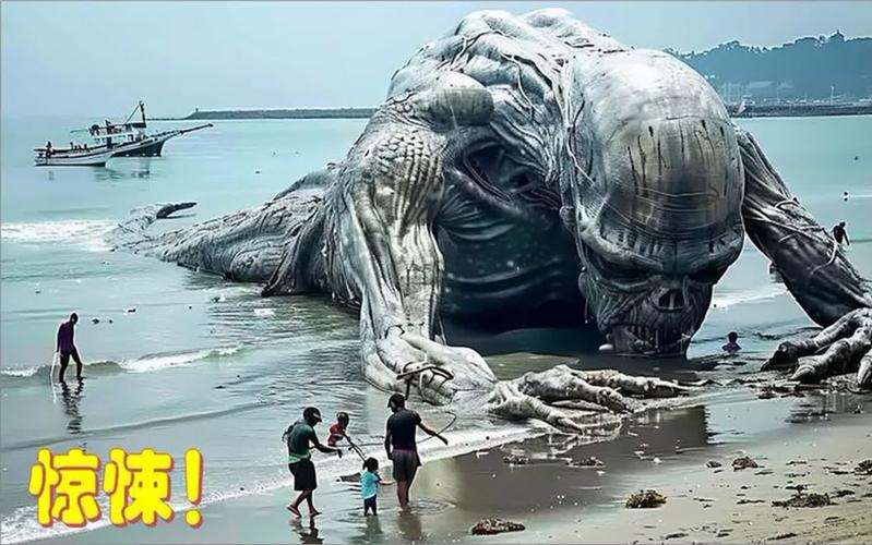英国海边出现巨型“海怪”
