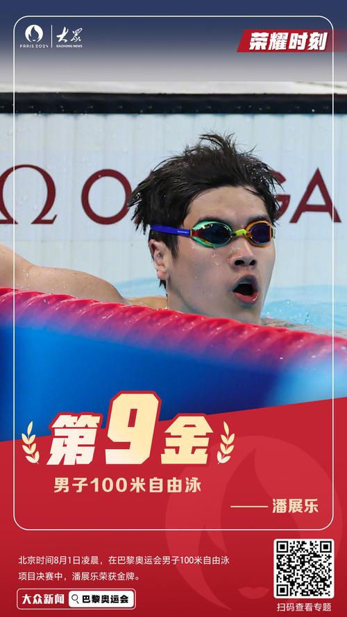 潘展乐夺得男子100米自由泳金牌