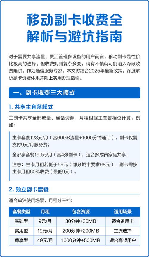 移动副卡套餐如何办理？需要什么条件？